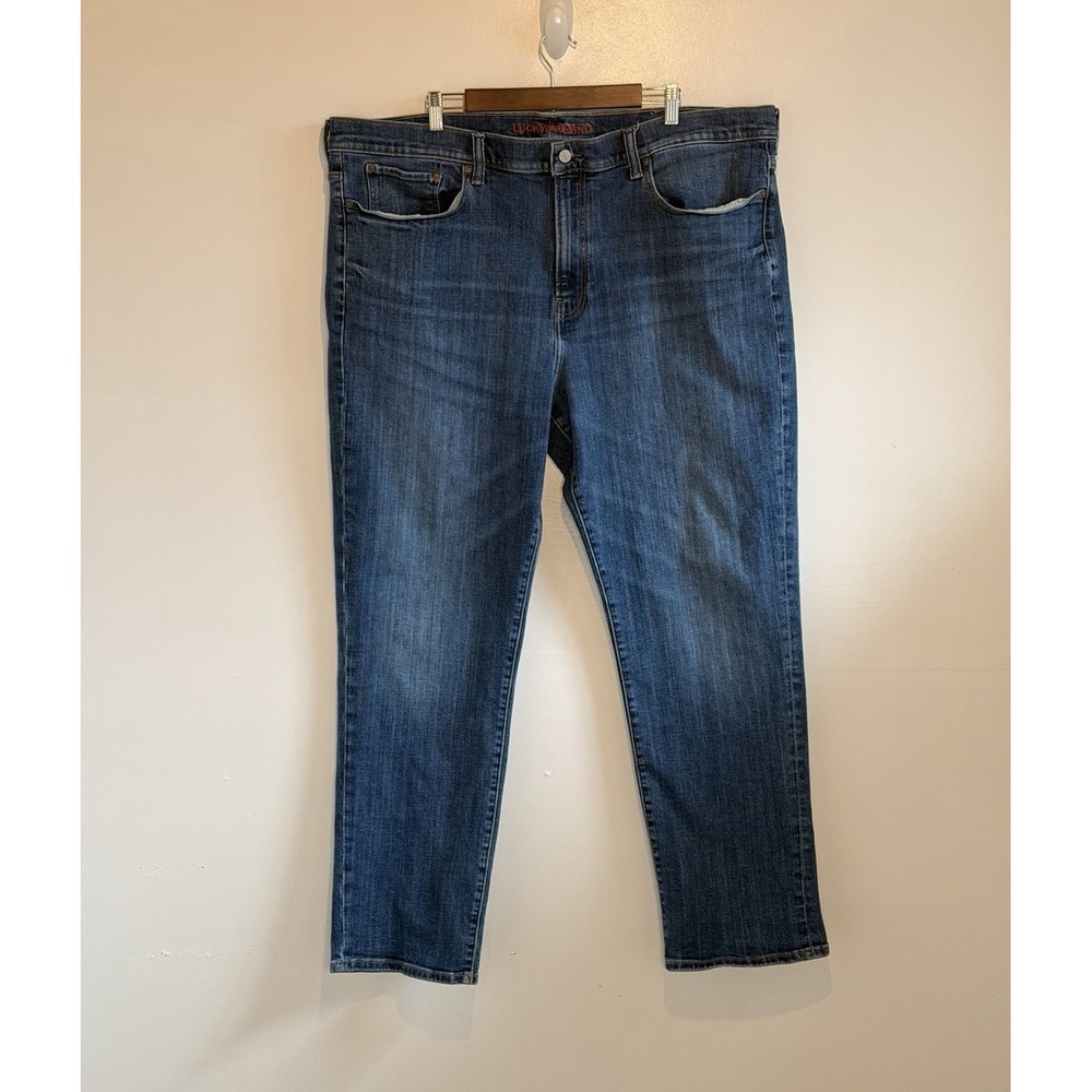 Lucky Brand Athletic Fit Straight Blue Denim Jeans Stretch Big & Tall 46 x 34